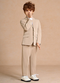 front Oliver Boys Tan 2-Piece Suit