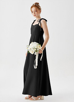Azazie Rosey Junior Black A-Line Sweetheart Neckline Stretch Crepe Dress image3