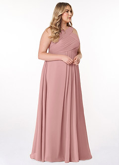 Azazie Kaleigh Bridesmaid Dresses Dusty Rose A-Line Pleated Chiffon Dress image10