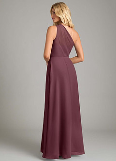 Azazie Phaedra Bridesmaid Dresses Sangria A-Line One Shoulder Chiffon Dress image2