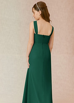 Azazie Denice Junior Emerald A-Line Chiffon Dress image7