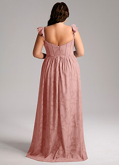 Azazie Denisse Bridesmaid Dresses Rosette A-Line Ruched Floral Burnout Dress image8