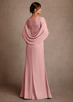 Azazie Santa Clara Mother of the Bride Dresses Dusty Rose A-Line Lace Dress image3