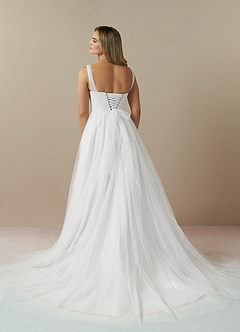 Azazie Maia Wedding Dresses Diamond White A-Line Off the Shoulder Tulle Dress image11