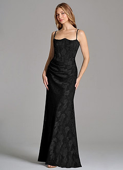 Azazie Ezrena 신부 들러리 드레스 인어 스트랩리스 플로럴 번아웃 바닥 길이 드레스 image6