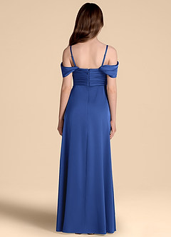 Azazie Kaitlynn Junior Klä av A-Line i Stretch Satin Av axeln image2