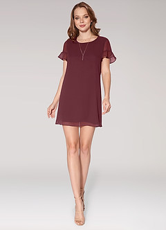 azazie-Blush Mark Sunlight Cabernet Mini Dress