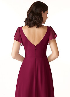 Azazie Omari Bridesmaid Dresses Burgundy A-Line Chiffon Dress image6