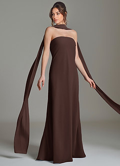 Azazie Ilana Bridesmaid Dresses Ganache A-Line Strapless Chiffon Dress image5