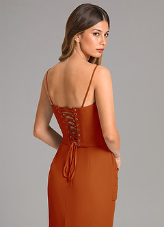 Azazie Sorrel Bridesmaid Dresses Paprika Mermaid Corset Chiffon Dress image7