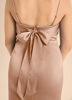 Azazie Mai Junior English Rose A-Line Sweetheart Neckline Stretch Satin Dress image6