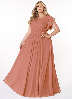 Azazie Daphne vestidos de dama de honor modestos Vestido de Corte En A Volantes Hasta el suelo Gasa image6