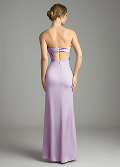 Azazie Leonis Bridesmaid Dresses Frosted Lilac Mermaid Pleated Stretch Satin Convertible Dress image2