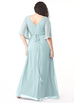 Azazie Cierra Bridesmaid Dresses Mist A-Line V-Neck Chiffon Dress image10