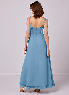 Barbie ♥ Azazie Final Sale Steel Blue A-Line Pleated Chiffon Dress image6