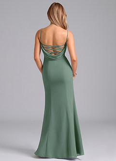 Azazie Wynni Bridesmaid Dresses Eucalyptus Mermaid Corset Chiffon Dress image6