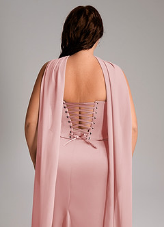 Azazie Sorrel Robes de demoiselle d'honneur Robe Sirène Convertible en Satin extensible Sans bretelles Rose Poudré image11