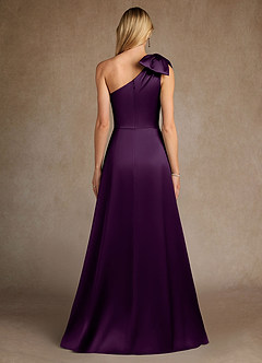 Azazie Easton Kleider für die Brautmutter A-Linie One-Shoulder Stretch-Satin Kleid Traube image3