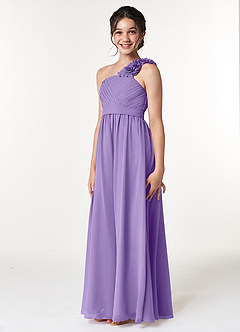 Azazie Flower Junior Tahiti A-Line Pleated Chiffon Dress image4
