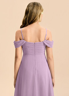 Azazie Kaitlynn Junior Wisteria A-Line Off the Shoulder Chiffon Dress image6