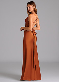 Azazie Hati Brudtärnklänningar Klä av Sjöjungfru i Stretch Satin Kanel image6