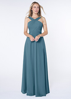 Azazie Kaleigh Abiti da Damigella Abito A-Line in Chiffon Plissettato Bermuda image1