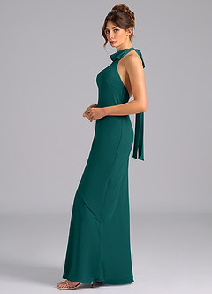 Azazie Velli Bridesmaid Dresses Peacock Mermaid Bow Chiffon Dress image5