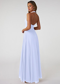 Azazie Tessie Bridesmaid Dresses Lavender A-Line V-Neck Pleated Chiffon Dress image2