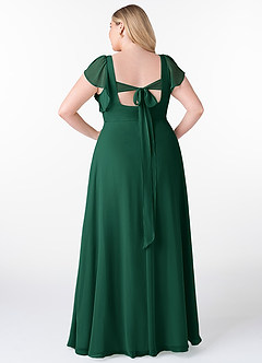 Azazie Syenna Bridesmaid Dresses Emerald A-Line Ruched Chiffon Dress image7