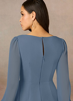 Azazie Karen Mother of the Bride Dresses Twilight Sheath Pleated Stretch Crepe Dress image5