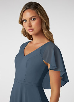 Azazie Jamie Bridesmaid Dresses Neptune A-Line Chiffon Dress image6