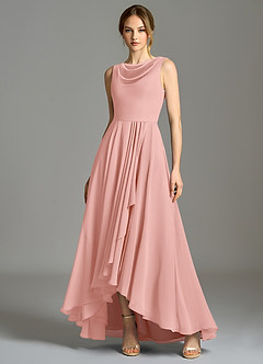 Azazie Wonderland Bridesmaid Dresses Rosette A-Line Pleated Chiffon Dress image1