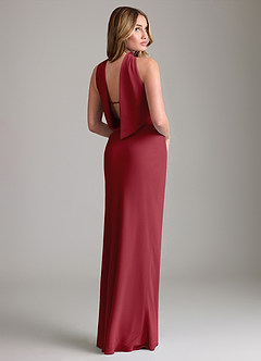 Azazie Lusinda Bridesmaid Dresses Pomegranate Mermaid Off the Shoulder Chiffon Convertible Dress image6