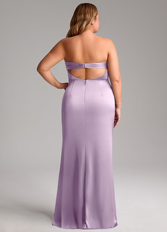 Azazie Leonis Bridesmaid Dresses Frosted Lilac Mermaid Pleated Stretch Satin Convertible Dress image10
