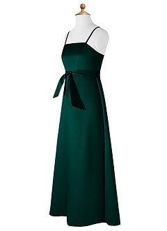 Azazie Anina Junior Pine A-Line Bow Matte Satin Dress image9