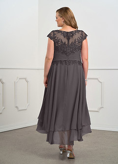 Azazie Shonda Kleider für die Brautmutter Spitze Chiffon Kleid Stahlgrau image9