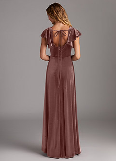 Azazie Bondi Bridesmaid Dresses Espresso A-Line Side Slit Velvet Dress image6