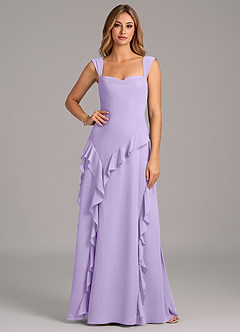 Azazie Sloane Bridesmaid Dresses Lilac A-Line Sweetheart Neckline Chiffon Dress image5