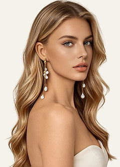 front Baroque Pearl Tassel Earrings