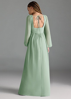 Azazie Norah Junior Agave A-Line Pleated Chiffon Dress image2
