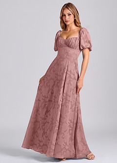 Azazie Mirian Suknie dla druhen Linia A Dekolt w kształcie serca Kwiatowe wypalenie Do ziemi Sukienka image3