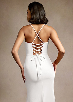 Kaya White Lace Up Maxi Dress image4