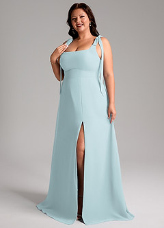 Azazie Debra Bridesmaid Dresses Mist A-Line with Pockets Chiffon Convertible Dress image11