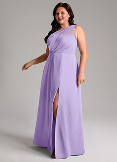 Azazie Phaedra Jurken voor bruidsmeisjes Jurk van Chiffon met A-Lijn One-Shoulder Lila image6