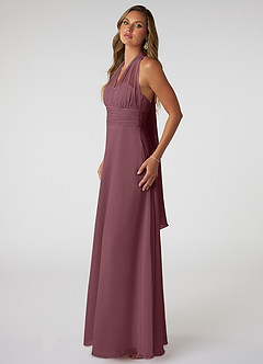 Azazie Fifi Bridesmaid Dresses Sangria A-Line Strapless Chiffon Convertible Dress image5