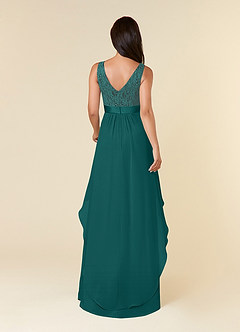 Azazie Xella Mother of the Bride Dresses Peacock A-Line Lace Chiffon Dress image4