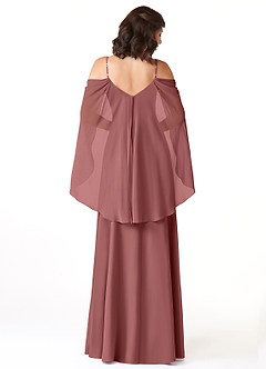 Azazie Cienna Bridesmaid Dresses Amethyst A-Line Off the Shoulder Chiffon Dress image2