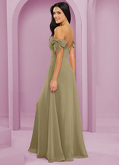 Barbie ♥ Azazie Bridesmaid Dresses Moss Green A-Line Off the Shoulder Chiffon Convertible Dress image6