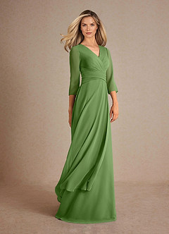 Azazie Mayfield Mother of the Bride Dresses Basil A-Line Pleated Chiffon Dress image2