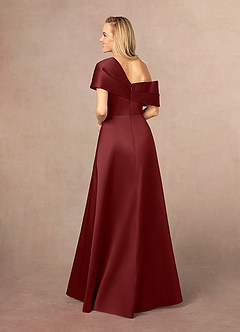 Azazie Marissa Mère de la mariée Robes Robe Trapèze en Mikado Plissé Bourgogne image4